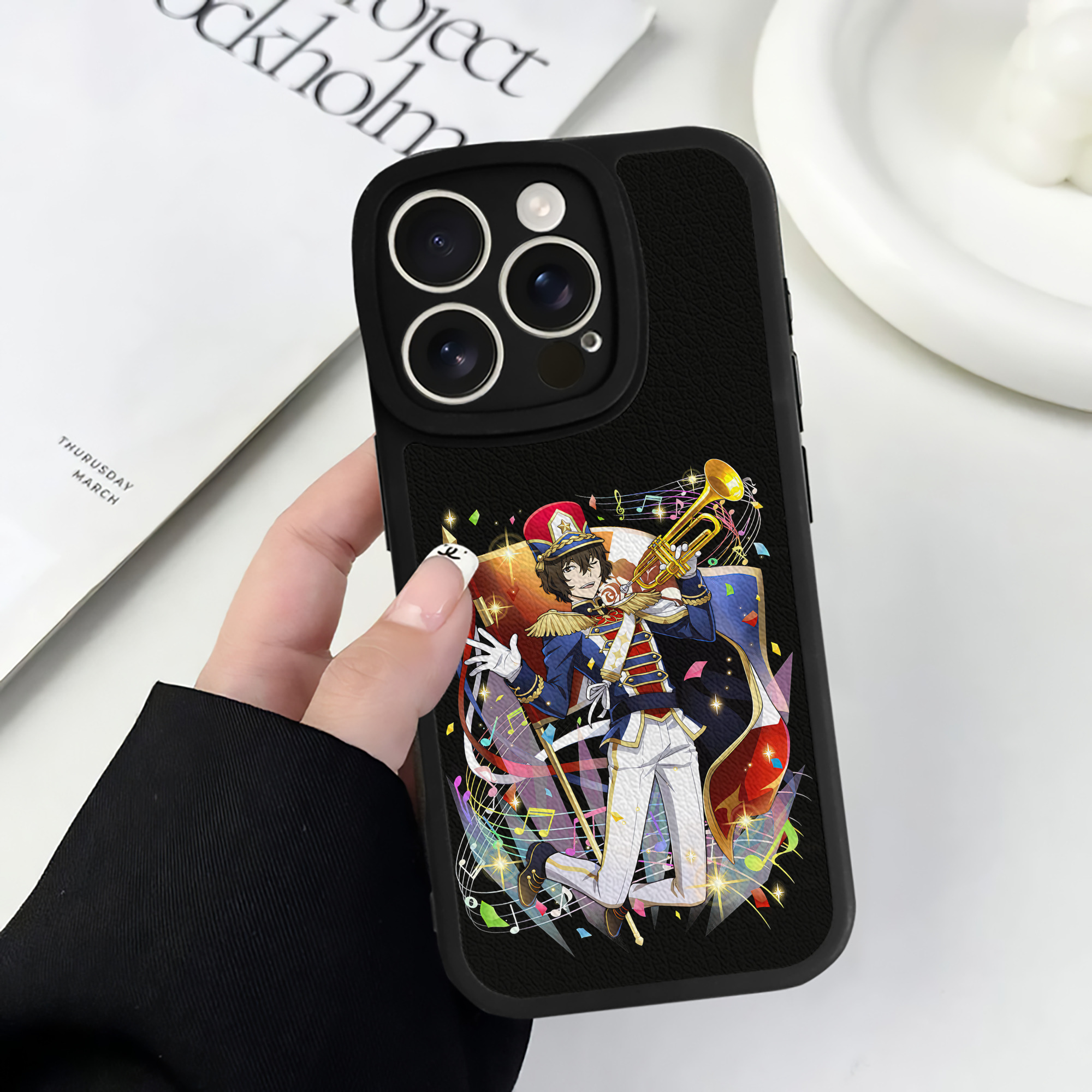 （画像用） 文豪ストレイドッグス Bungo Stray Dogs 【iPhone 16シリーズ対応】シリコンスマホケース（レザー調） 材質：シリコン